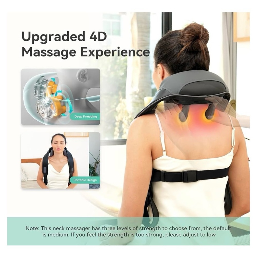 Cordless Neck Shoulder Massager with Soothing Heat back, neck, shoulder  New - Picture 2 of 8